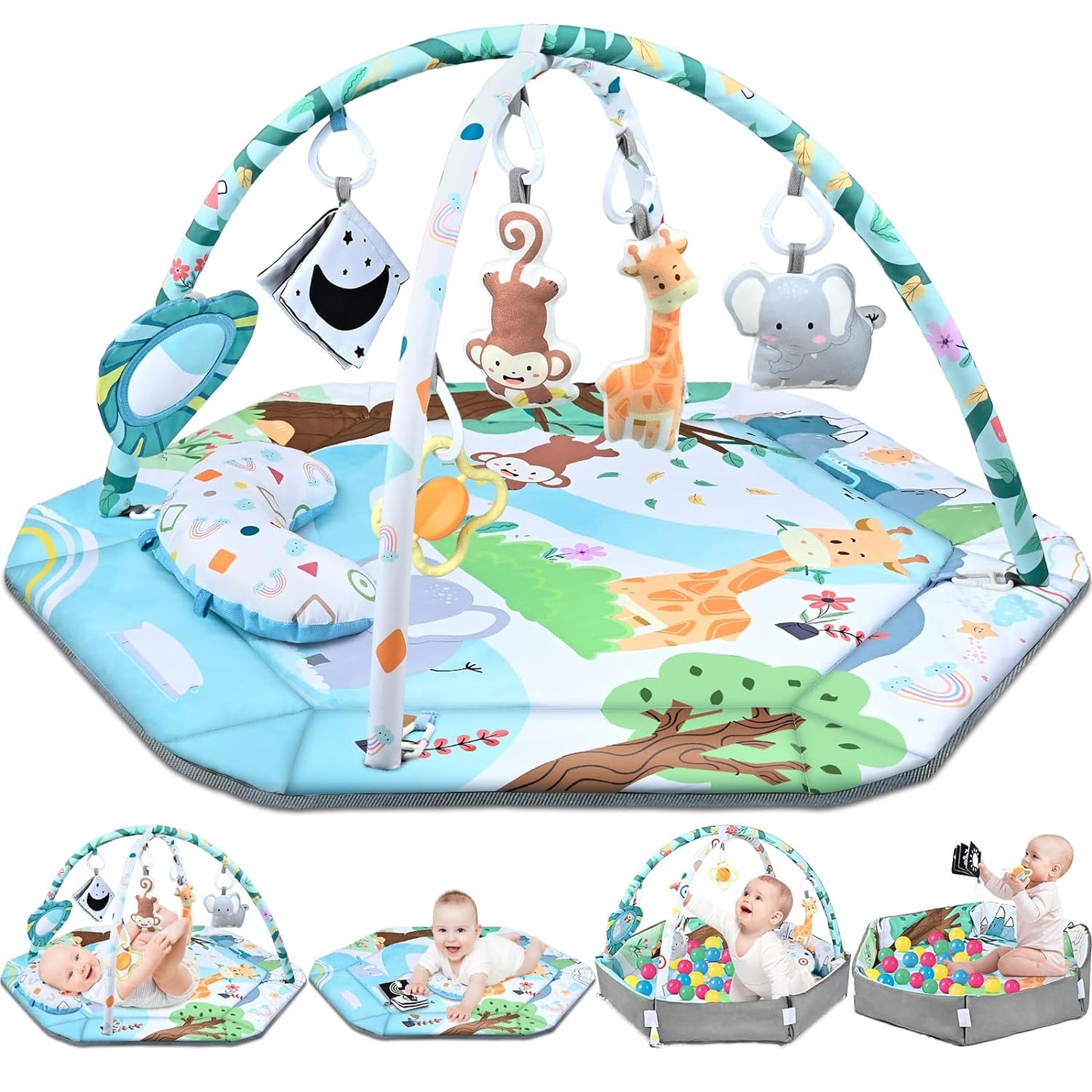 8-in-1 Baby Speelkleed met 6 Speeltjes | Stimulatie van Zintuigen en Motoriek voor Baby’s