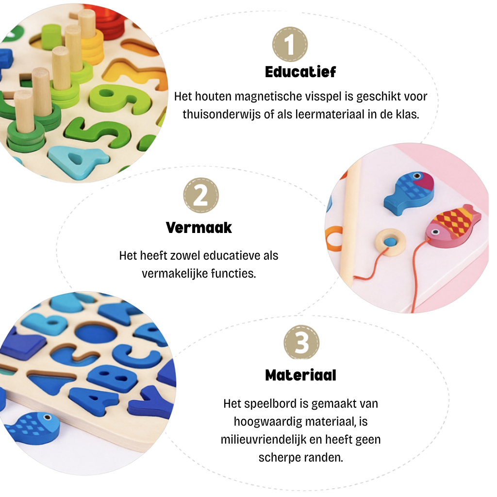Ontwikkel de vaardigheden | Montessori houten speelbord