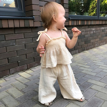 Mouwloze Muslin Katoenen Set: Zomerse Stijl